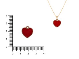 Dije Esmaltado Corazón Rojo x 5 Unidades foto 2